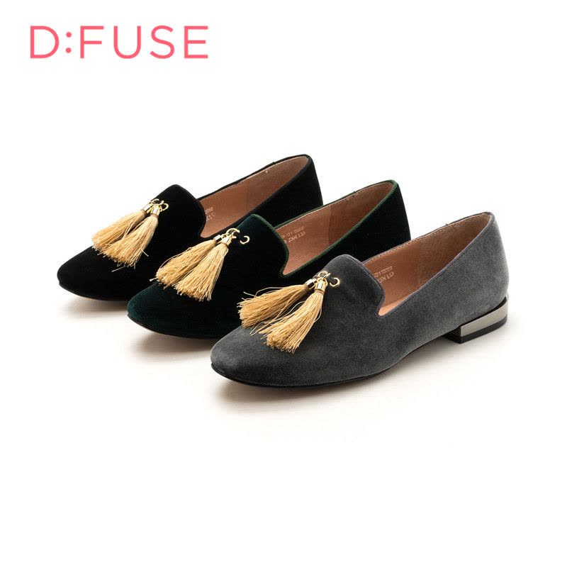 ST&SAT/星期六旗下圆头低跟流苏低帮女单鞋DF73112058图片