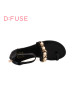 D：Fuse/迪芙斯夏季牛皮套趾平跟简约凉鞋女鞋DF52112012