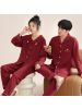 情侣睡衣春秋冬季棉质本命年喜庆结婚红色一男士一女士家居服套装