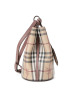 BURBERRY Lorne 经典格纹 小号水桶包拼粉肩带 斜挎包4057156