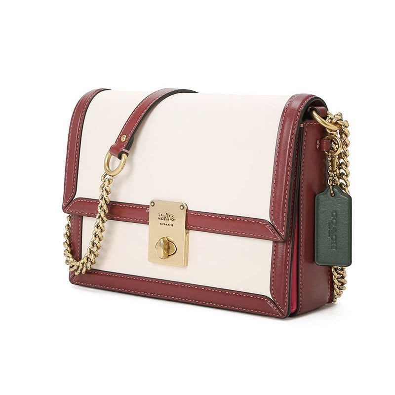 预订 COACH HUTTON包口盖包 单肩斜挎包 椭圆扣光面皮金扣 612图片