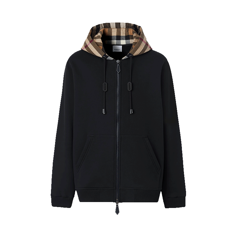 博柏利burberry男款棉质连帽拉链卫衣开衫运动衫外套8060705