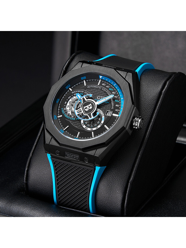 布加迪bonestgatti德国手表男士机械表2021全自动镂空机械防水霸气