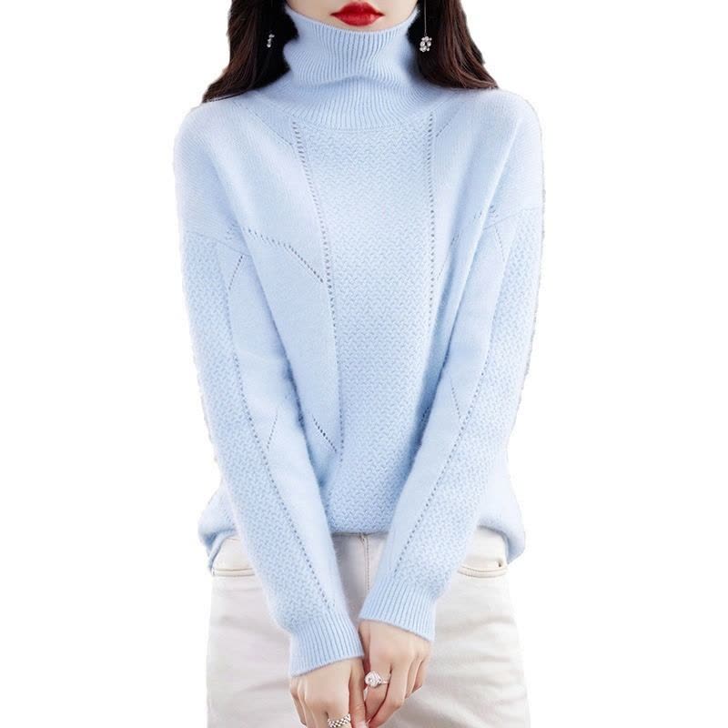 貂绒打底衫秋冬新款女装高领短款宽松套头加厚羊毛针织衫毛衣图片