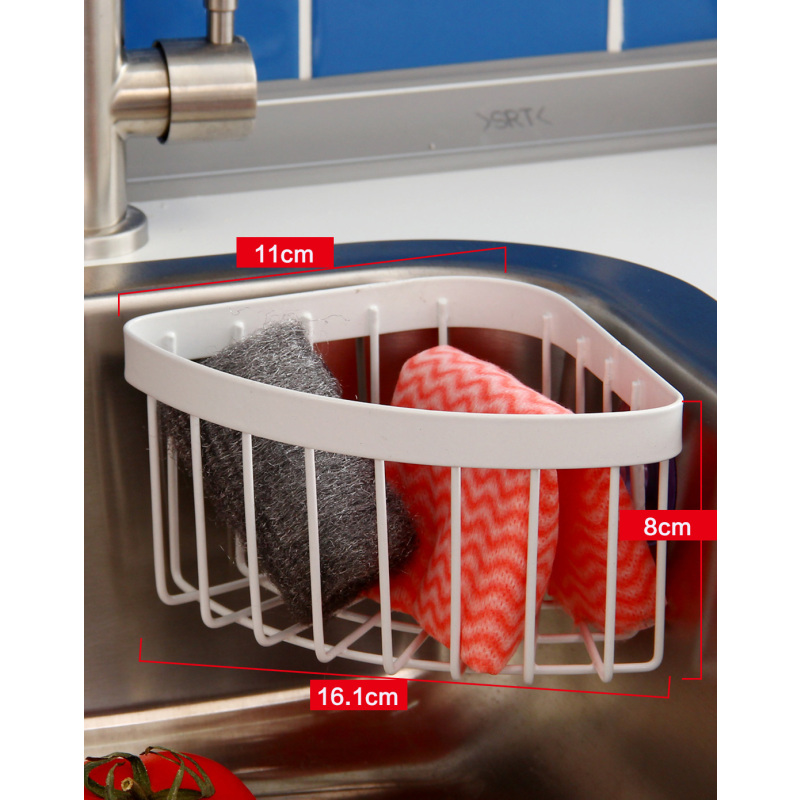 欧润哲(ORANGE) 角型水槽收纳篮连双吸盘 三角形沥水架滤水篮 109256
