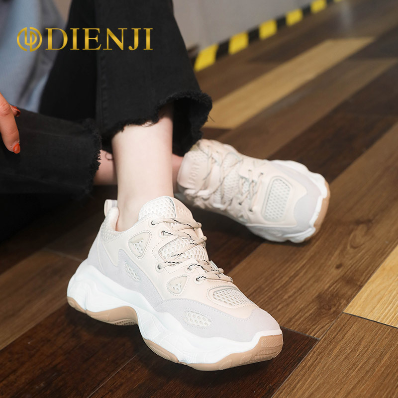 狄恩纪2019春夏韩版女百搭休闲运动港味复古老爹学生跑步鞋