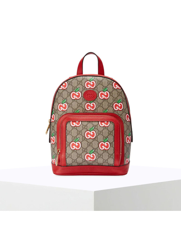 预订 20春夏款 20春夏款 GUCCI 限定款 双G苹果图案 双肩包 22*29*14CM