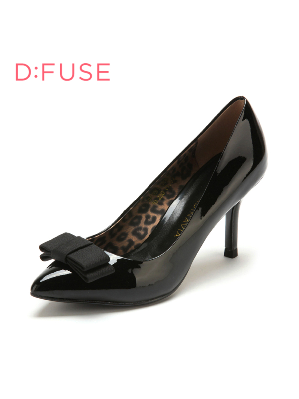 迪芙斯D:FUSE春季漆面牛皮高跟鞋增高蝴蝶结女士DF53113067
