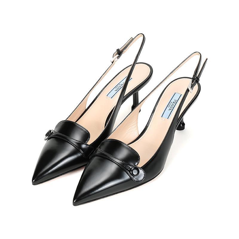 prada普拉达女士牛皮尖头高跟鞋凉鞋1i659luls