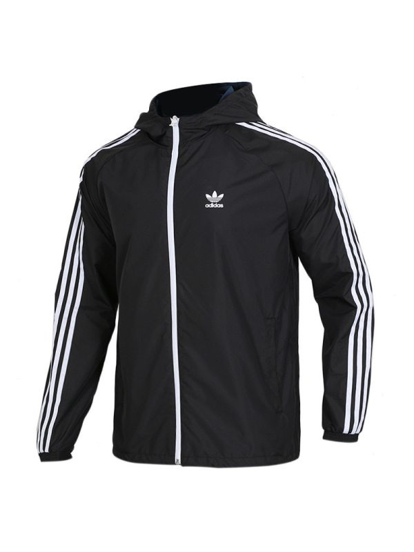 Adidas阿迪达斯外套男2019夏季新款三叶连帽休闲运动夹克DX4218