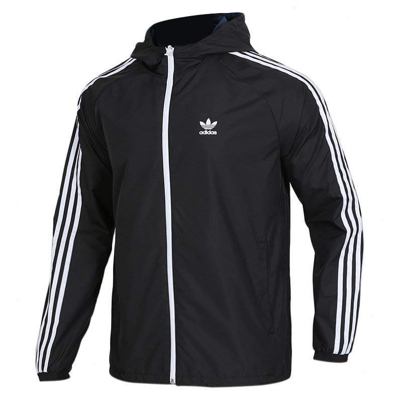 Adidas阿迪达斯外套男2019夏季新款三叶连帽休闲运动夹克DX4218图片