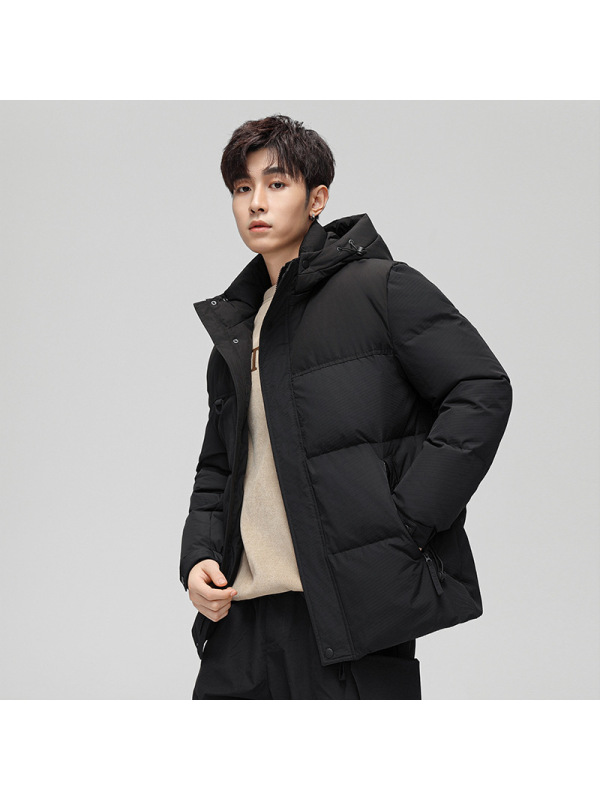 羽绒服男士新款连帽防寒保暖上衣冬季情侣款拼色休闲加厚男装外套