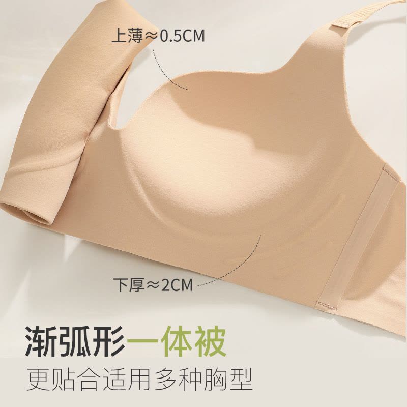 无痕内衣女聚拢小胸无钢圈圆圆杯上托收副乳少女舒适性感美背文胸图片