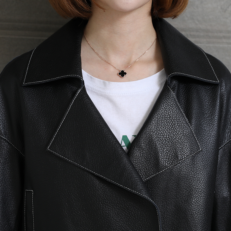 憨厚皇后 2018秋冬季新款海宁真皮皮衣女绵羊皮外套休闲机车服 70