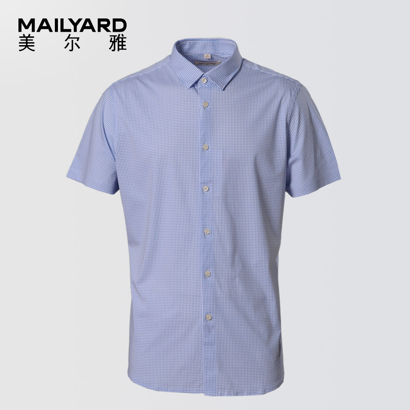 美尔雅(MAILYARD)短袖T恤 纯棉商务休闲男士衬衫 男式开衫T恤 318