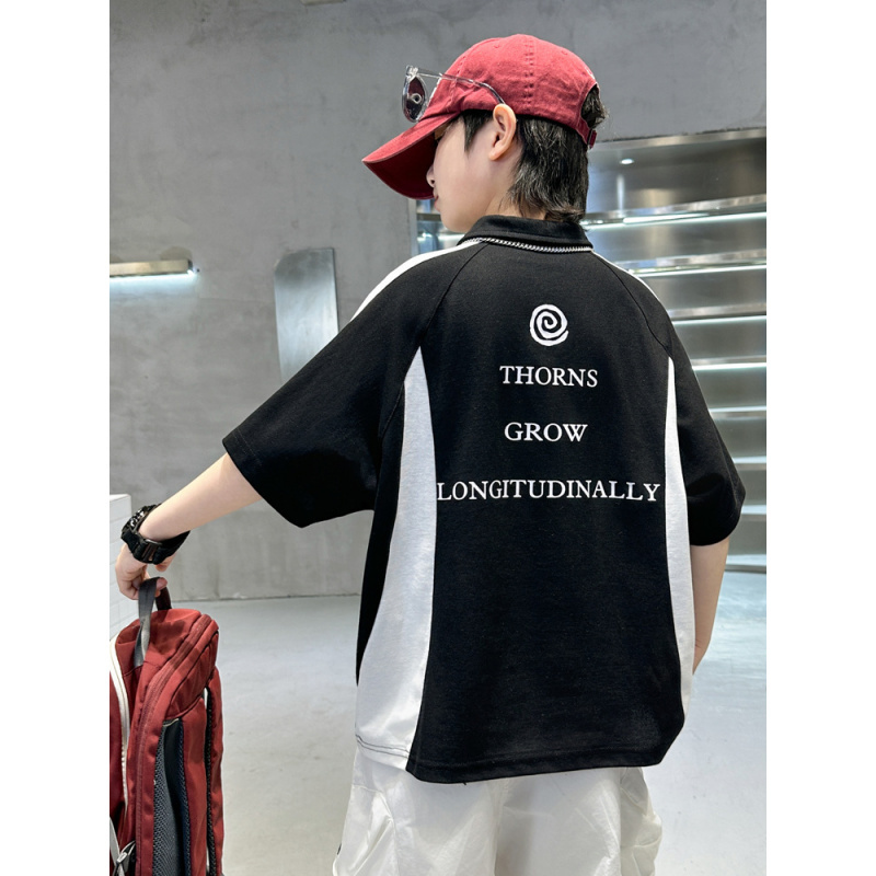 男童短袖polo衫夏季2025新款儿童夏装T恤中大童半袖上衣夏天帅气