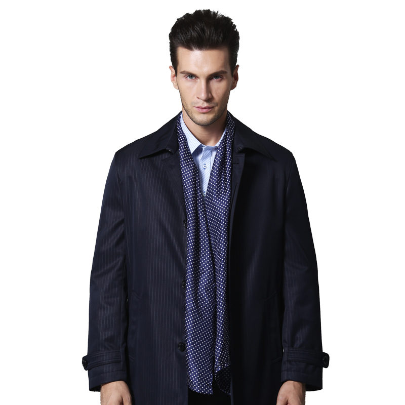 美尔雅mailyard商务时尚男装男士风衣男潮修身中长款男士外套风衣男