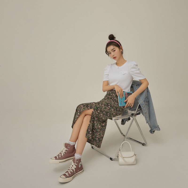 OtherMix小碎花半身裙2021年夏季新款高腰印花包臀气质a字女裙子