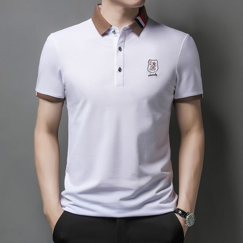 Ceen Bulled男式polo衫 短袖翻领纯色T恤商务休闲工作服装夏薄款刺绣印字logo图片