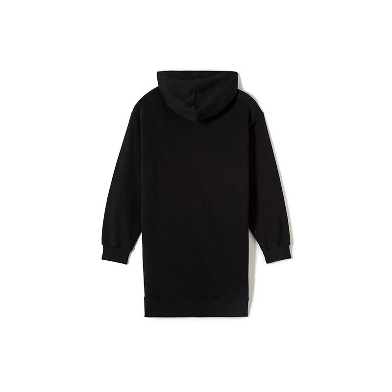 KENZO/高田贤三女士卫衣 长款简约卫衣黑色连帽卫衣裙 2RO865 952 99