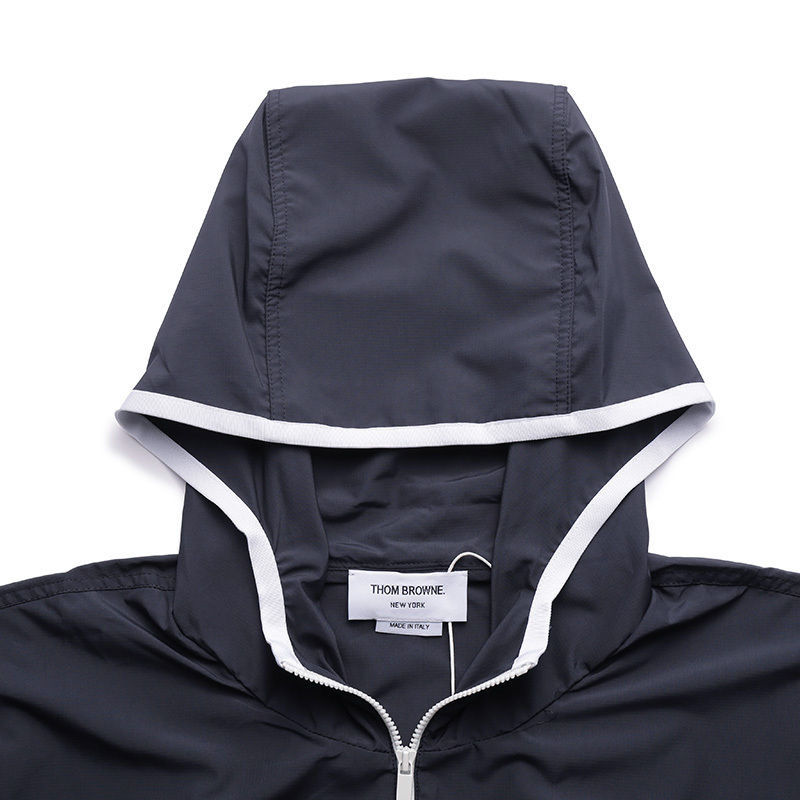 汤姆·布朗 thom browne 春秋款 男士连帽长袖拉链夹克上衣外套mjt366
