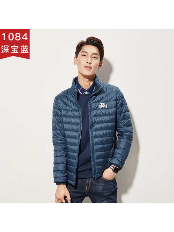龙狮戴尔反季羽绒服男轻薄短款收腰外套秋冬季韩版羽绒衣女潮