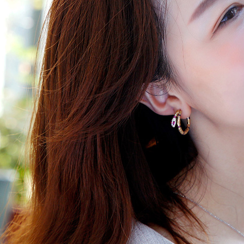 自营新品apmmonaco蔡依林明星同款金黄色银镶晶钻红刚玉