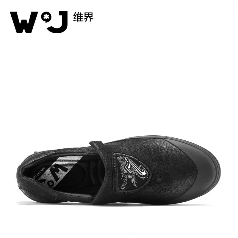维界休闲鞋男真皮新款韩版潮流时尚板鞋个性青年户外一脚蹬懒人鞋图片