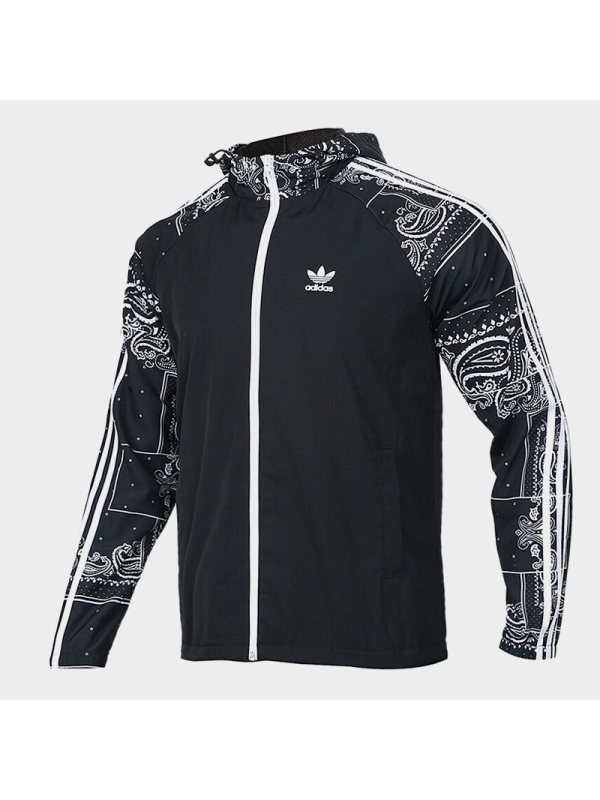 ADIDAS阿迪达斯三叶男子秋冬季连帽外套休闲运动夹克DX4232