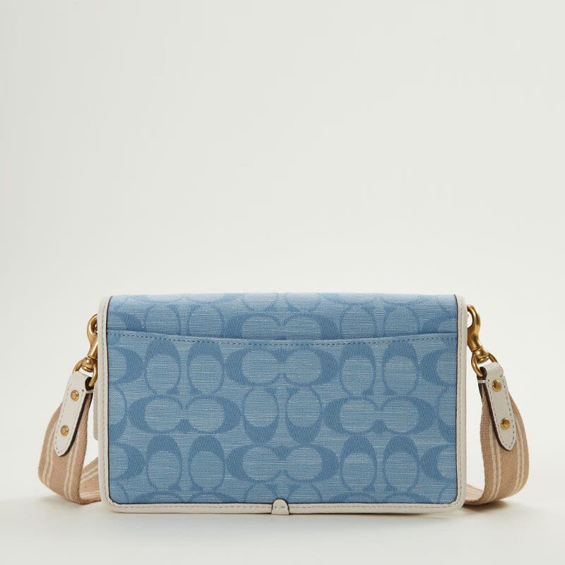 COACH/蔻驰女包经典翻盖包口盖包单肩斜挎包粒面皮金扣椭圆扣简约图片