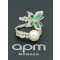 【apm MONACO】天然珍珠蝴蝶925银戒指女士时尚高贵镶晶钻指环欧美风格首饰A18655M