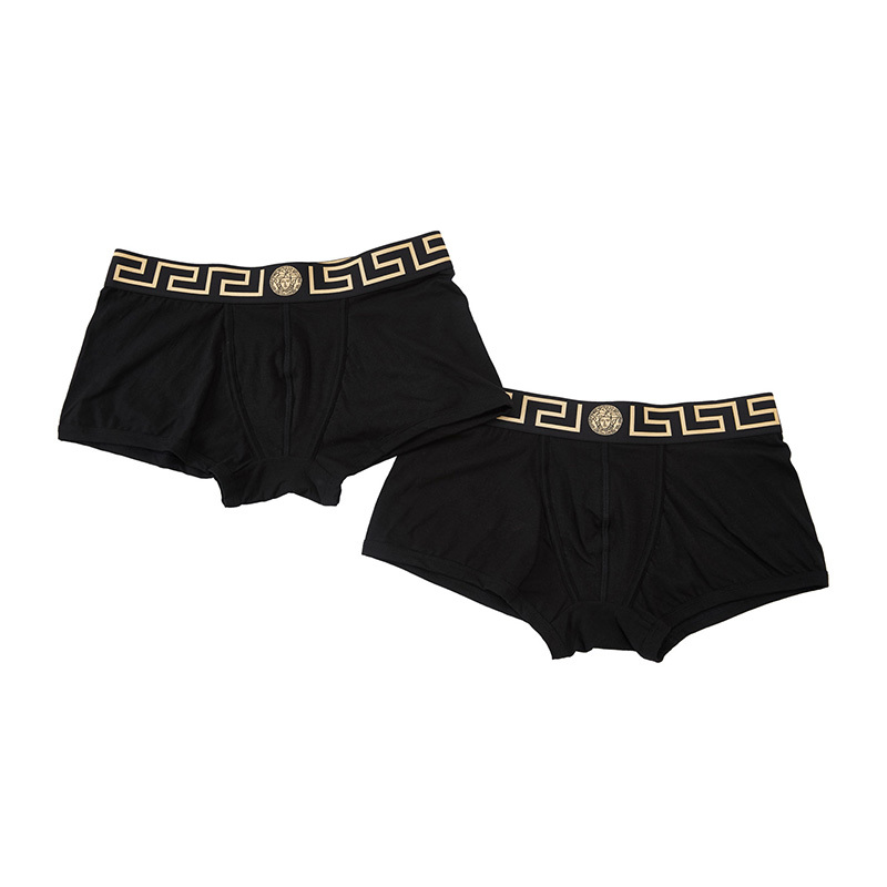 19ss新品 VERSACE 范思哲 男士内裤平角裤 黑色两条装 不退不换