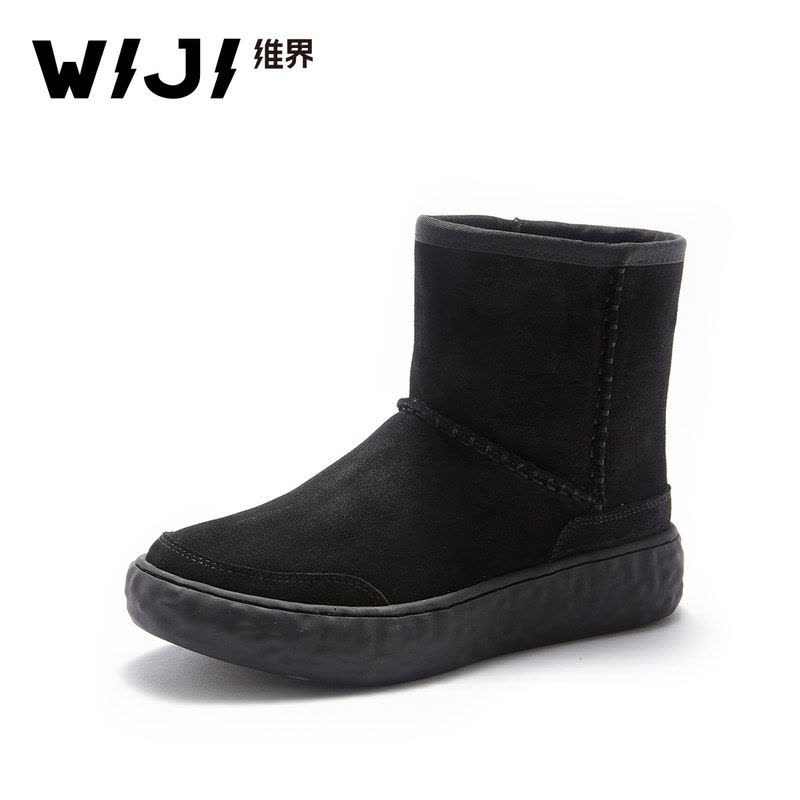WIJI冬季新款休闲保暖雪地靴个性纯色青春潮流套筒时尚舒适女鞋女图片