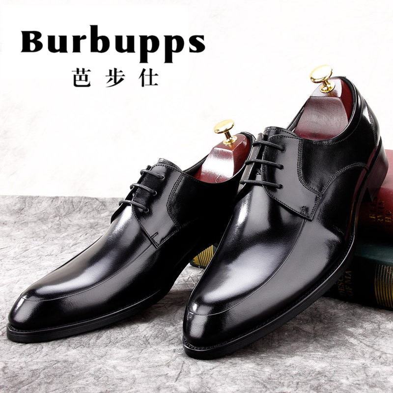 法国品牌芭步仕Burbupps 2018新款商务正装潮流时尚男士真皮休闲皮鞋