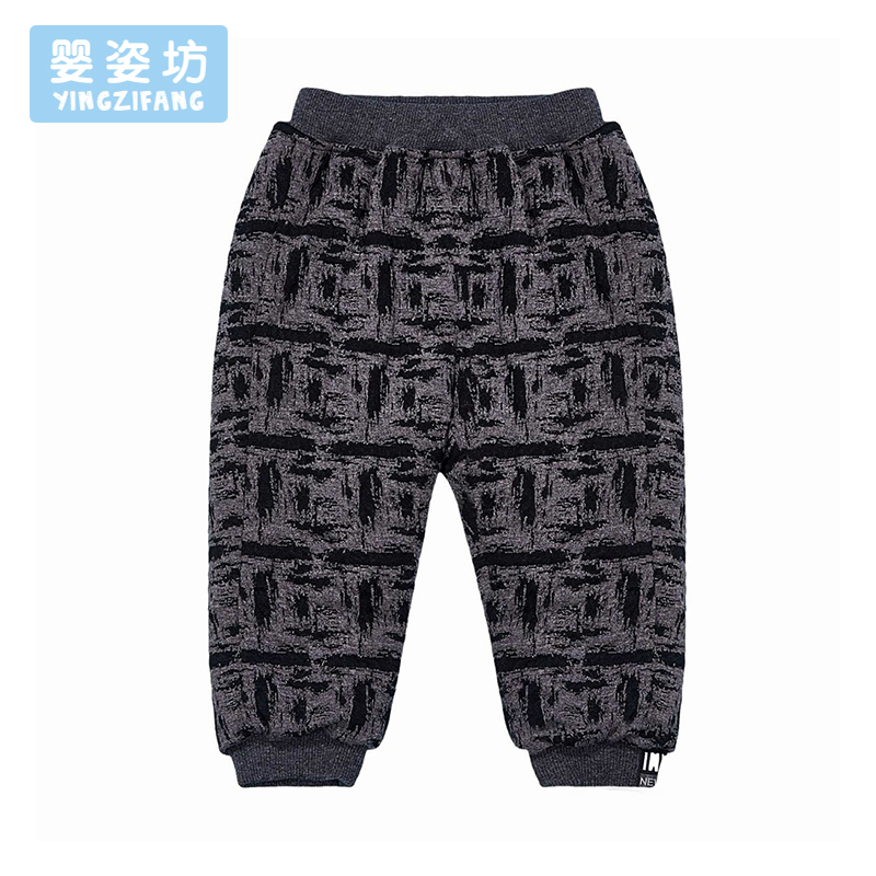 婴姿坊男童裤子冬装长裤中小童韩版潮加绒加厚休闲裤儿童运动裤