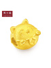 甄选周大福首饰钱币猫珠足金黄金吊坠R22084