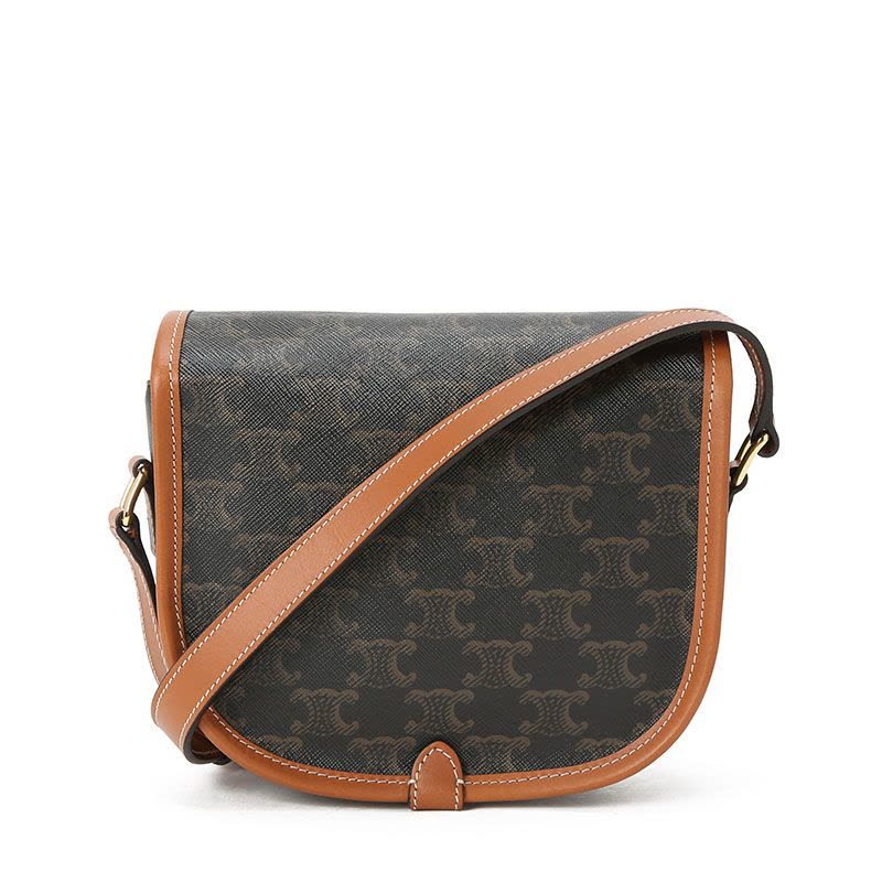 【预定】CELINE FOLCO TRIOMPHE帆布中号手袋 涂层帆布/牛皮革 18*17*6.5CM图片