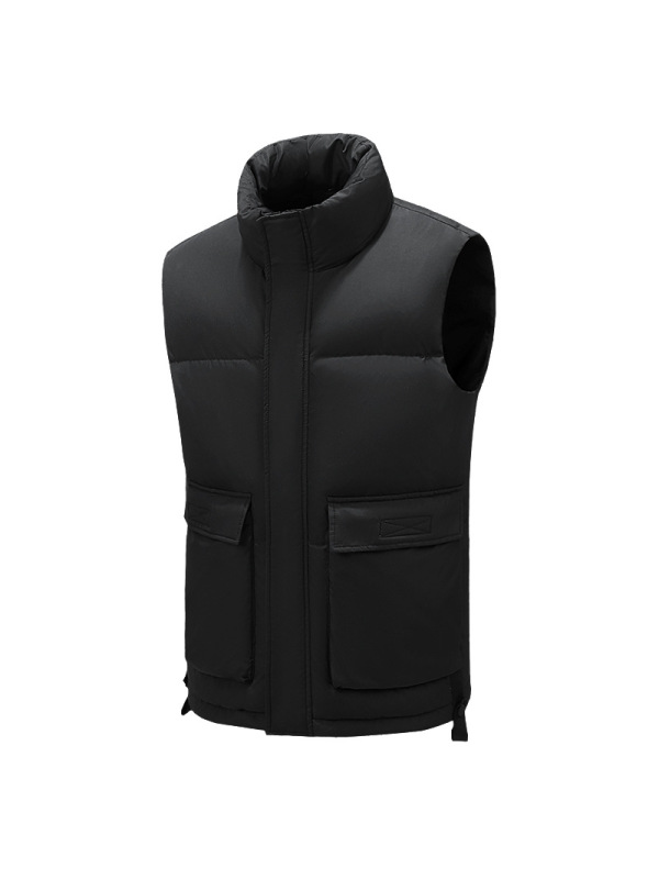 男装秋冬季立领外套羽绒马甲男加厚坎肩背心马夹可二开印