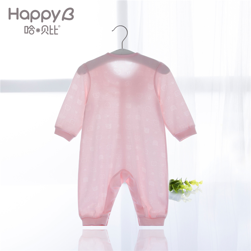 哈贝比婴儿连体衣爬服夏季薄款衣服男女宝宝新生儿莫代尔哈衣夏装