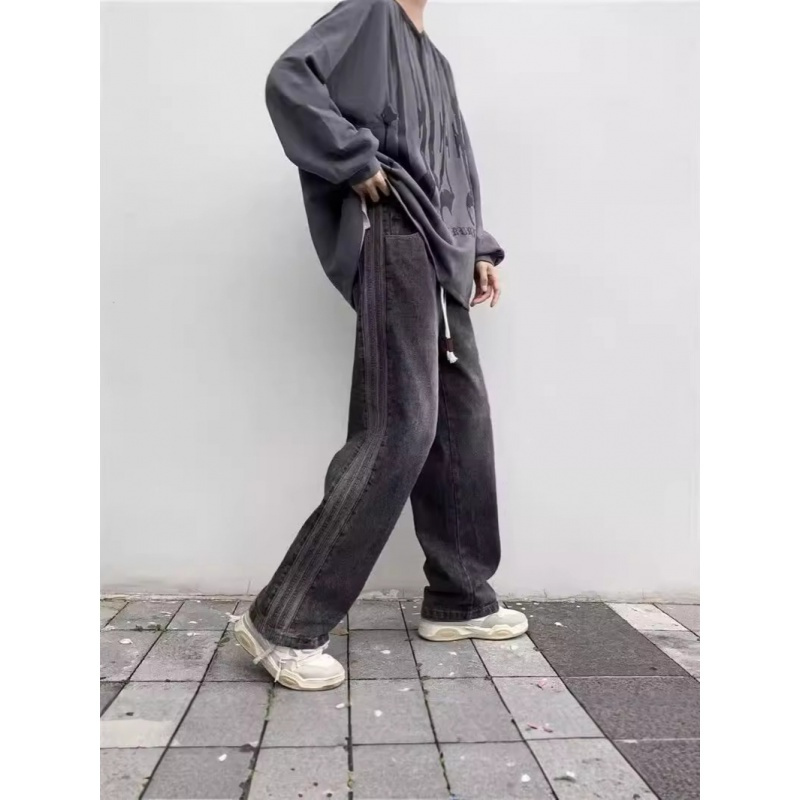 新款牛仔裤男士宽松弹力百搭秋冬休闲耐磨水洗直筒裤子男