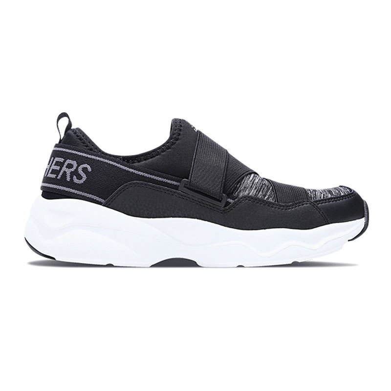 斯凯奇skechers女鞋熊猫鞋懒人魔术贴运动鞋88888200/b lk