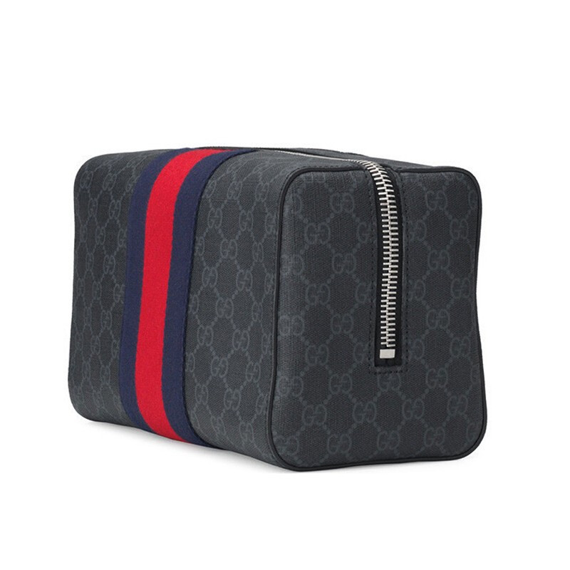 GUCCI 古驰男包 gucci古奇奢侈品男士黑灰色尼龙手拿包