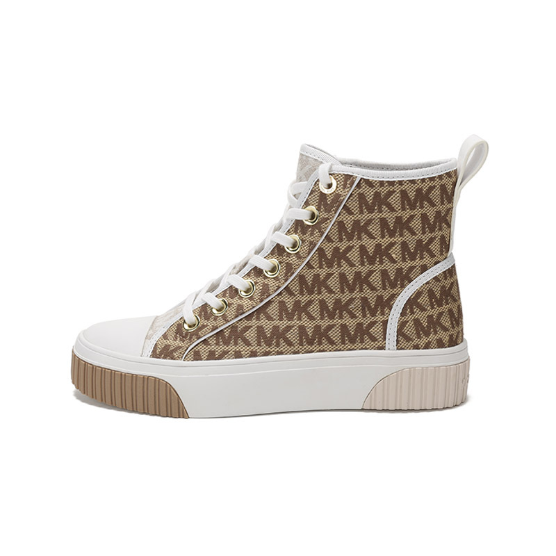 迈克·科尔斯 MICHAEL KORS MK女鞋 织物系带高帮休闲运动鞋帆布鞋43T1GTFE5Y