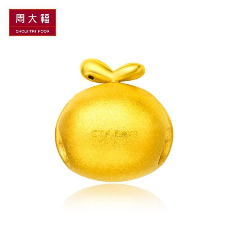 周大福「长草颜团子」转运珠足金黄金吊坠R19368图片