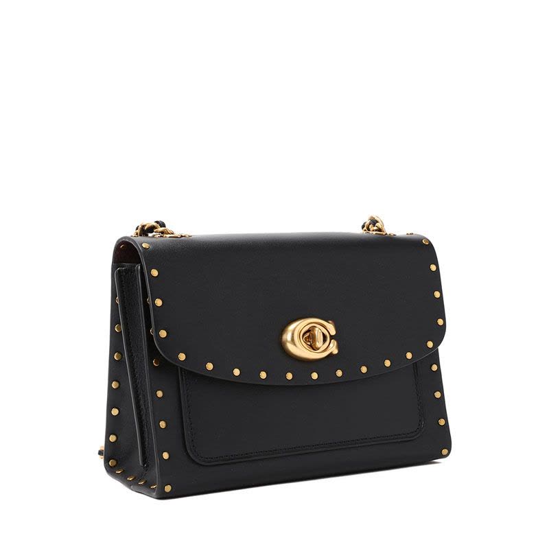 预订 COACH/蔻驰 女包PARKER 18 铆钉边饰翻盖斜挎小方包 29389 18x12.5x8CM图片