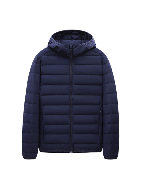 男装秋冬季新款轻薄羽绒服男短款90白鸭绒轻便连帽潮流外套男