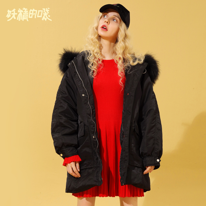 妖精的口袋Y早秋针织连衣裙女中长款秋装欧货长袖裙子J
