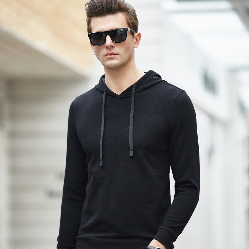 传奇保罗春季男士商务休闲修身卫衣连帽卫衣119602