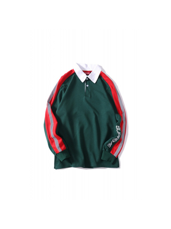 Supreme秋冬新款衬衣领卫衣男女款休闲长袖T恤薄款