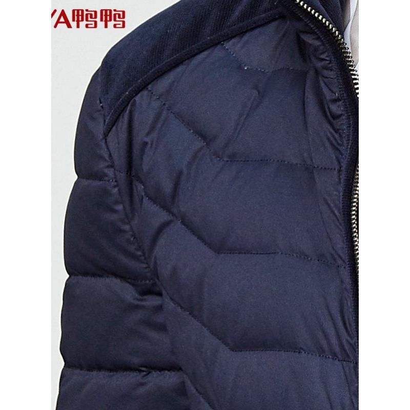 鸭鸭 秋冬新款 拼接立领商务羽绒服男短款冬装正品青年A-3518